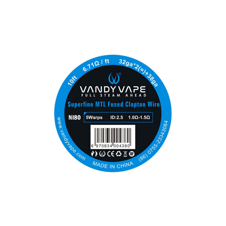 Vandy Vape Draht Ni80 Superfine MTL Fused Clapton 32ga * 2(=)+38ga