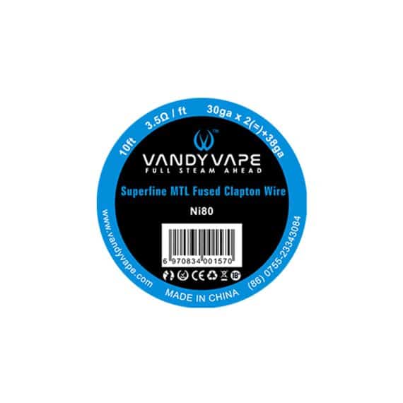 Vandy Vape wire Ni80 Superfine MTL Fused Clapton 30ga * 2(=)+38ga