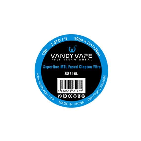 Vandy Vape wire SS316L Superfine MTL Fused Clapton 30ga * 2(=)+38ga